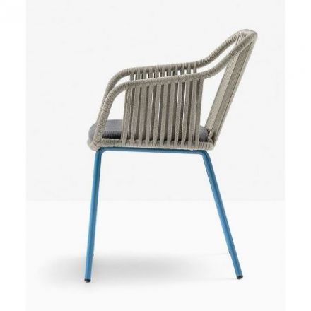 Silla Exterior Babila Twist 2795 de Pedrali Metal Lacado Azul BL300E