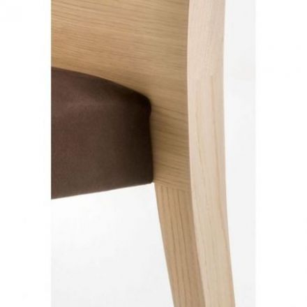 Silla Madera Glam 431 de Pedrali tapizado en Tela Ignífuga G07