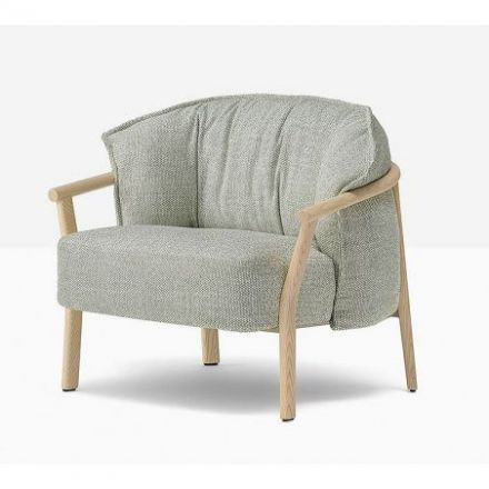 Sillón Madera Lamorisse 3689 de Pedrali tapizado en Lana Ignífuga G24