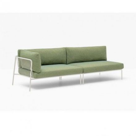 Sofá Exterior Nolita Sofa de Pedrali Metal Lacado Blanco BI200