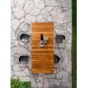 Mesa Slim Doghe para exterior en madera de Iroko y aluminio Mesa Slim Doghe para exterior en madera de Iroko y aluminio