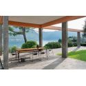 Banco Slim Doghe para exterior en madera de Iroko y aluminio Banco Slim Doghe para exterior en madera de Iroko y aluminio