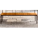 Banco Slim Doghe para exterior en madera de Iroko y aluminio Banco Slim Doghe para exterior en madera de Iroko y aluminio