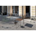 Mesa cuadrada Slim para exterior en cerámica y aluminio Mesa cuadrada Slim para exterior en cerámica y aluminio