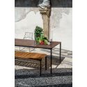 Mesa rectangular Slim para jardín en cerámica y aluminio Mesa rectangular Slim para jardín en cerámica y aluminio