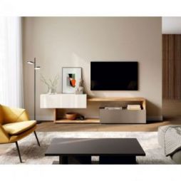 Mueble de televisión Pas acabados Inari, Snow & Nut de Mobenia