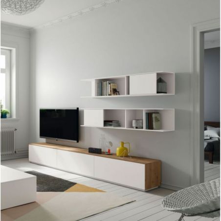 Mueble de televisión Slide acabados Snow & Inari de Mobenia