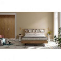 Cama doble Forest acabados Cairo, Sand & White de Mobenia