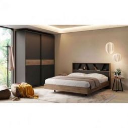Cama doble Forest acabados Ottawa, Cat & Black de Mobenia