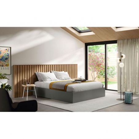 Cama doble Mika acabados Cairo, Iron, Hunter & White