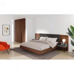 Cama doble Land acabados Tokio, Iron & Black de Mobenia