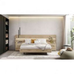 Cama doble Dodo acabados Roma, Cat, Iron & Black de Mobenia