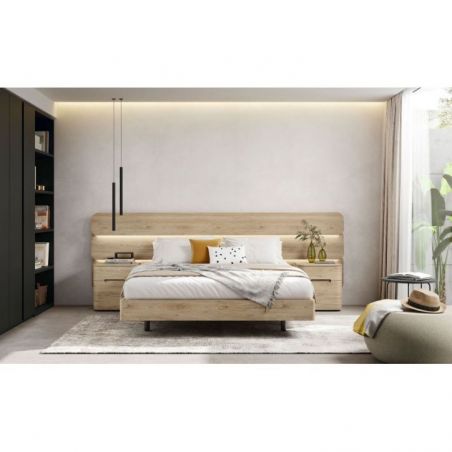 Cama doble Dodo acabados Roma, Cat, Iron & Black de Mobenia