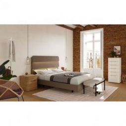 Cama doble Dodo acabados Iron, Cairo, Snow & Black de Mobenia