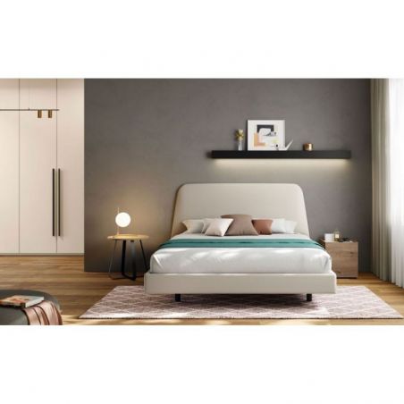 Cama doble Trapez acabados Ottawa, Snow & Black de Mobenia