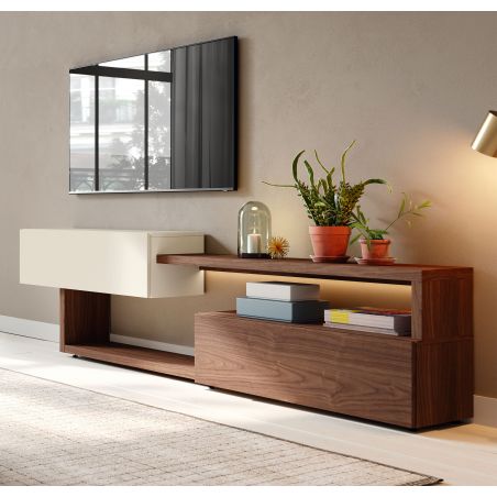 Mueble de televisión Pas acabados Tokio & Cloud con iluminación LED