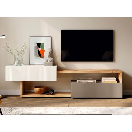 Mueble de televisión Pas acabados Inari, Snow & Nut