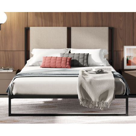 Cama doble Mark acabados Nut, Ottawa, Sand & Black