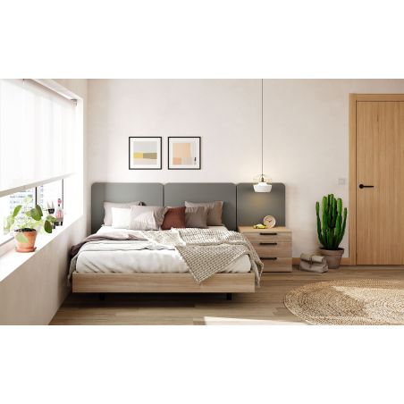 Cama doble Ona acabados Iron & Roma