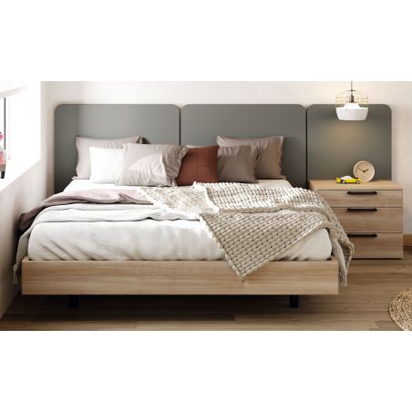 Cama doble Ona acabados Iron & Roma
