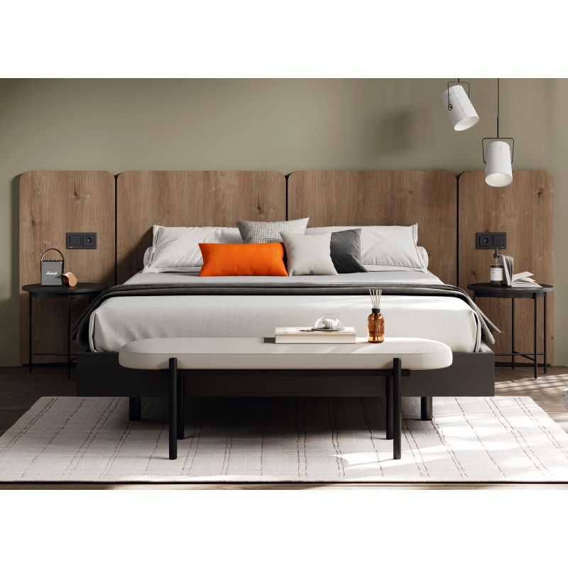 Cama doble Ona acabados Ottawa, Snow, Cat & Black Cama doble Ona acabados Ottawa, Snow, Cat & Black