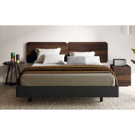 Cama doble Ona acabados Oslo, Cat & Black