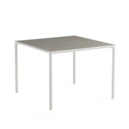 Mesa cuadrada 103x103 cm en aluminio y gres porcelánico Terramare