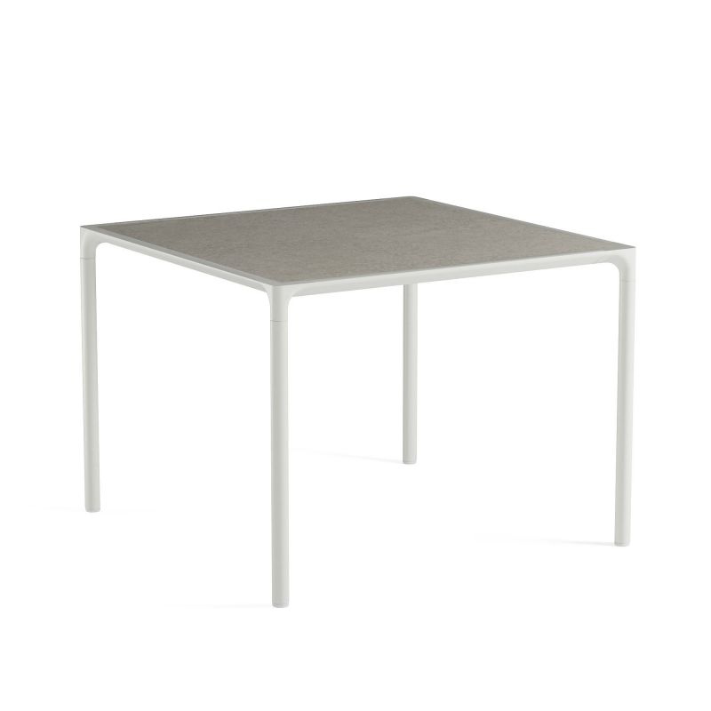 Mesa cuadrada 103x103 cm en aluminio y gres porcelánico Terramare Mesa cuadrada 103x103 cm en aluminio y gres porcelánico Terramare