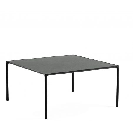 Mesa cuadrada 150x150 cm en aluminio y gres porcelánico para 8 personas Terramare