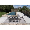 Mesa rectangular 203x103 cm en aluminio y gres porcelánico Terramare