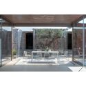 Mesa rectangular 203x103 cm en aluminio y gres porcelánico Terramare