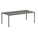 Mesa rectangular 203x103 cm en aluminio y gres porcelánico Terramare