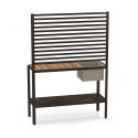 Mueble de exterior en teca y metal con macetero Camaleon