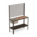 Mueble de exterior en teca y metal con macetero Camaleon