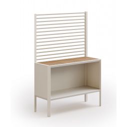Mueble contenedor de exterior en metal y teca Camaleon