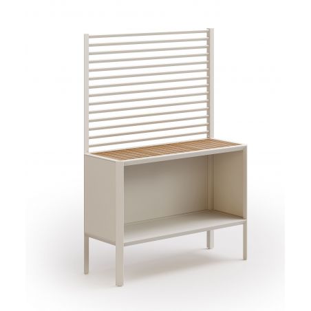 Mueble contenedor de exterior en metal y teca Camaleon
