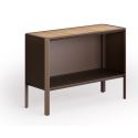 Mueble contenedor bajo de exterior en metal y teca Camaleon Mueble contenedor bajo de exterior en metal y teca Camaleon