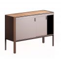 Mueble contenedor bajo de exterior en metal y teca Camaleon Mueble contenedor bajo de exterior en metal y teca Camaleon