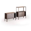 Mueble contenedor bajo de exterior en metal y teca Camaleon Mueble contenedor bajo de exterior en metal y teca Camaleon