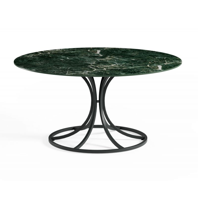 Mesa redonda de 150cm de diámetro con sobre en gres porcelánico para 7 personas Collier Mesa redonda de 150cm de diámetro con sobre en gres porcelánico para 7 personas Collier