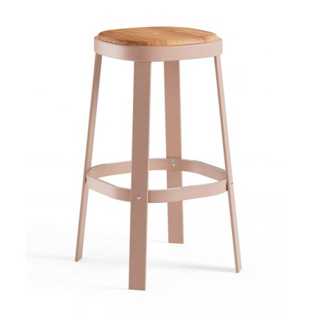 Taburete con asiento de teca Thor