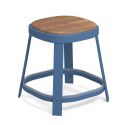 Taburete bajo con asiento de teca Thor