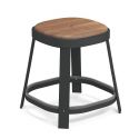 Taburete bajo con asiento de teca Thor