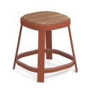 Taburete bajo con asiento de teca Thor