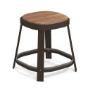 Taburete bajo con asiento de teca Thor