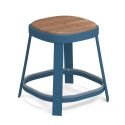 Taburete bajo con asiento de teca Thor