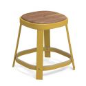 Taburete bajo con asiento de teca Thor