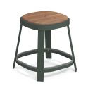 Taburete bajo con asiento de teca Thor