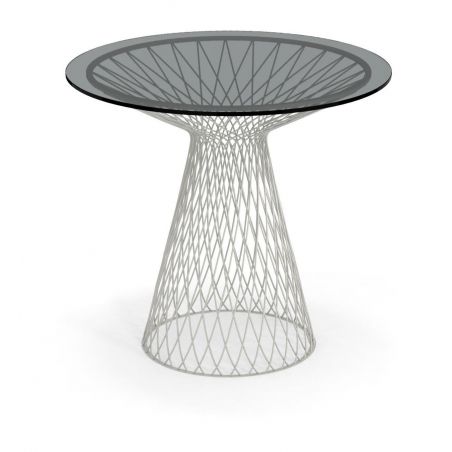 Mesa redonda con sobre de cristal Heaven