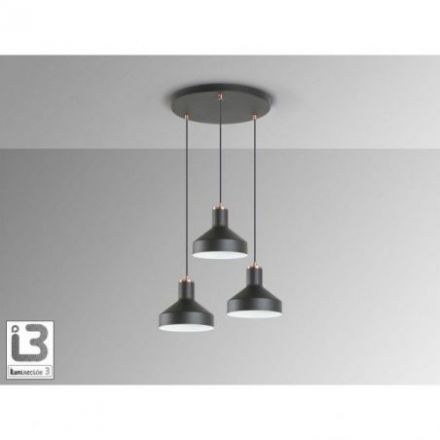 I3 Irias Lámpara 3l Negro Cobre D45 de Schuller